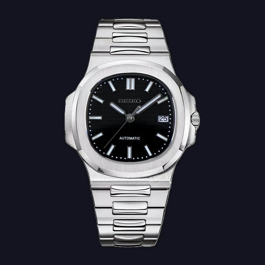 Seiko Nautilus Mod Watch – Black Dial Automatic 41mm