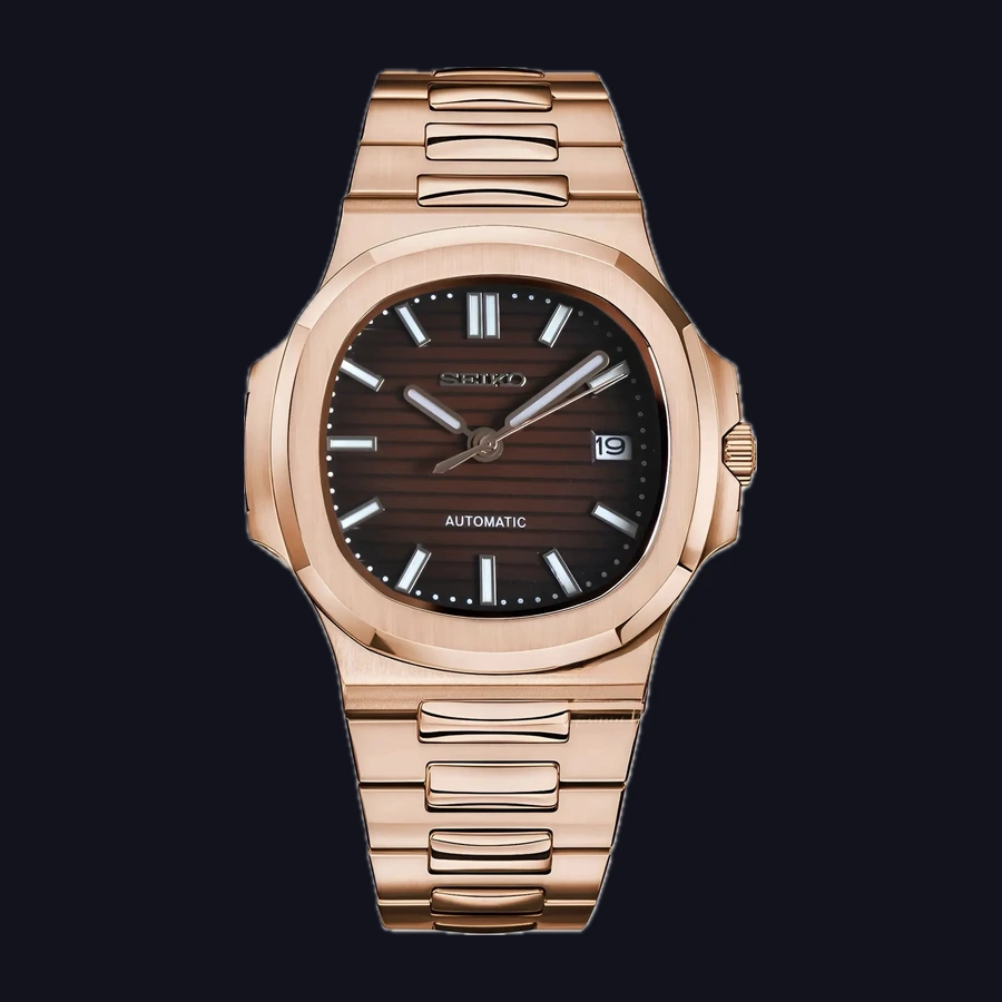 Seiko Nautilus Mod Watch – Rose-gold Chocolate Dial Automatic 41mm