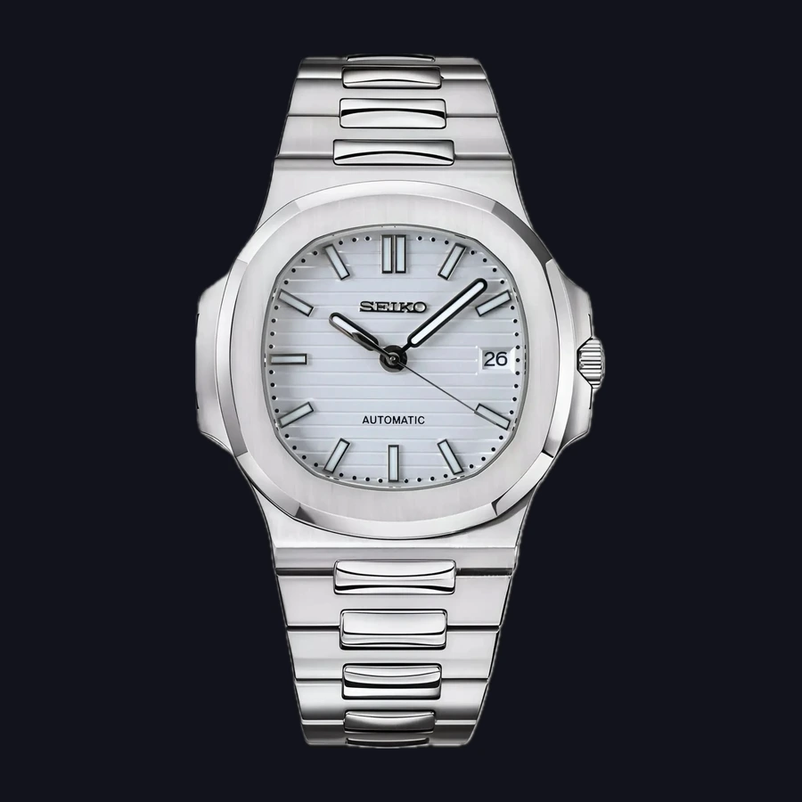 Seiko Nautilus Mod Watch – Pearl White Dial Automatic 41mm