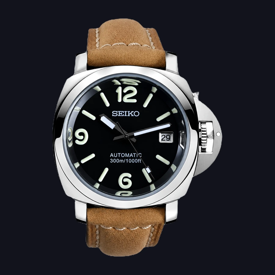 Seiko Panerai Sand Leather Mod Watch – Automatic 40mm