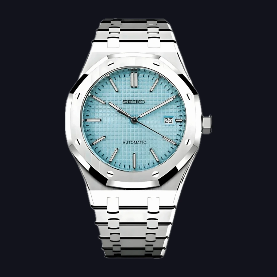 Seiko Royal Oak Mod Watch – Ice Blue Dial Automatic 41mm