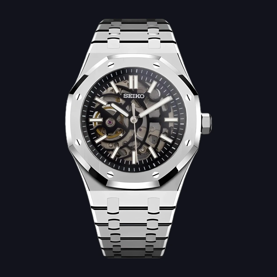 Seiko Royal Oak Mod Watch – Skeleton Dial Automatic 41mm