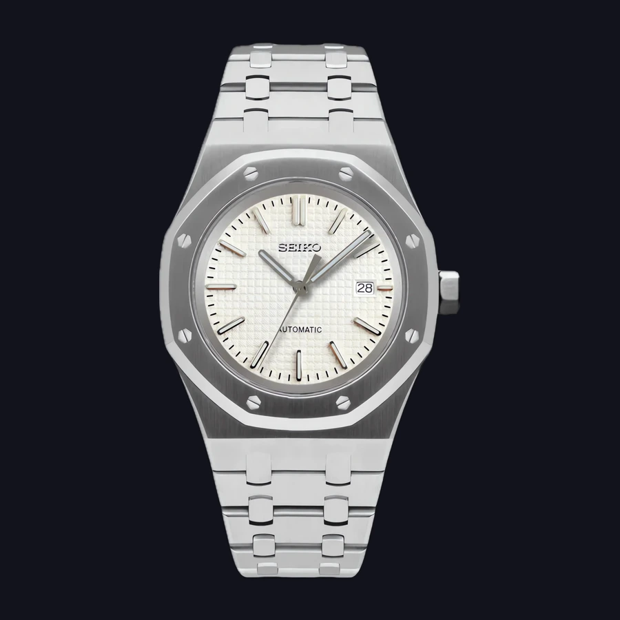 Seiko Royal Oak Mod Watch – White Dial Automatic 41mm