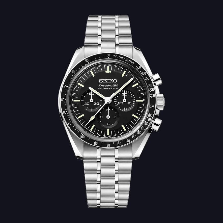 Seiko Speedmaster Mod Watch – Black Chronograph 40mm